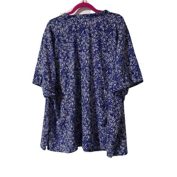 Catherines Women’s Blouse Size 3X 26 28 W Print Short Sleeve Button Front Shirt - Picture 8 of 8